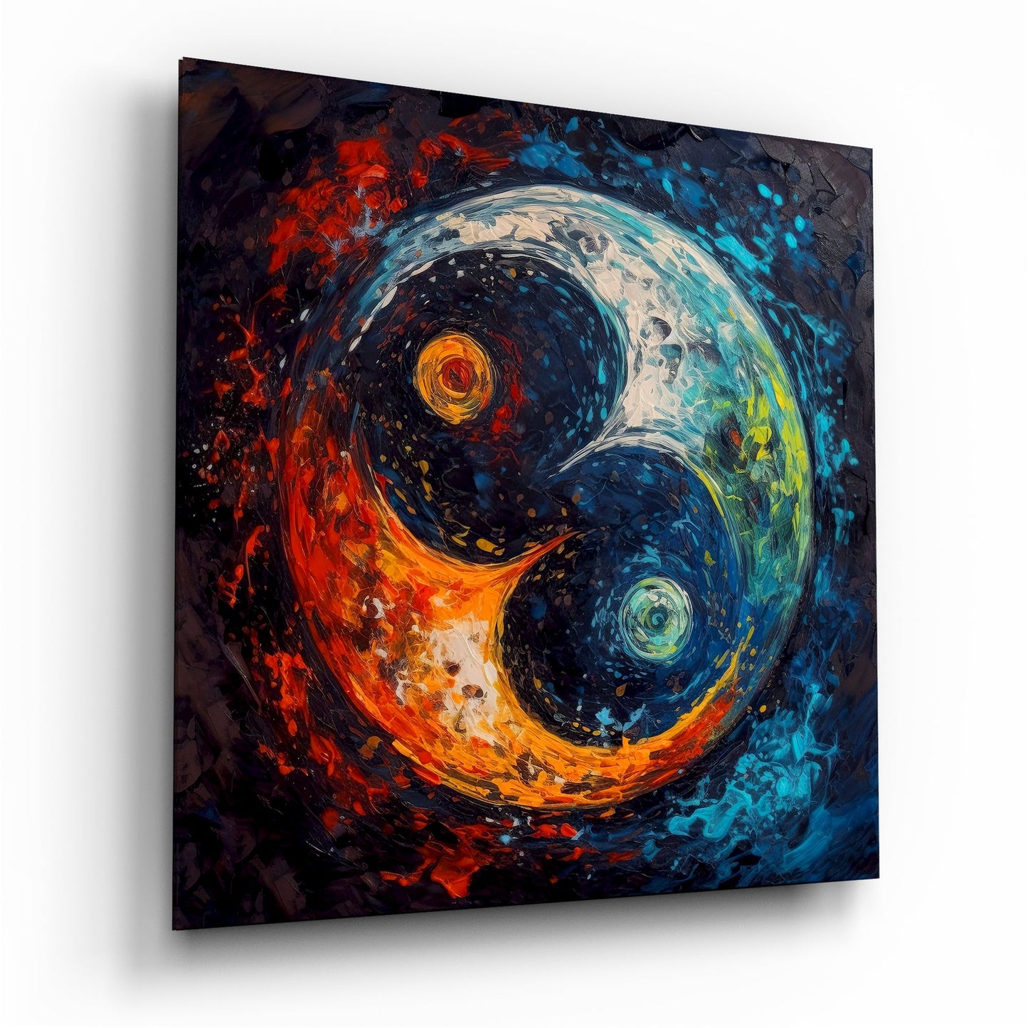 Yin and Yang glass wall art balance design