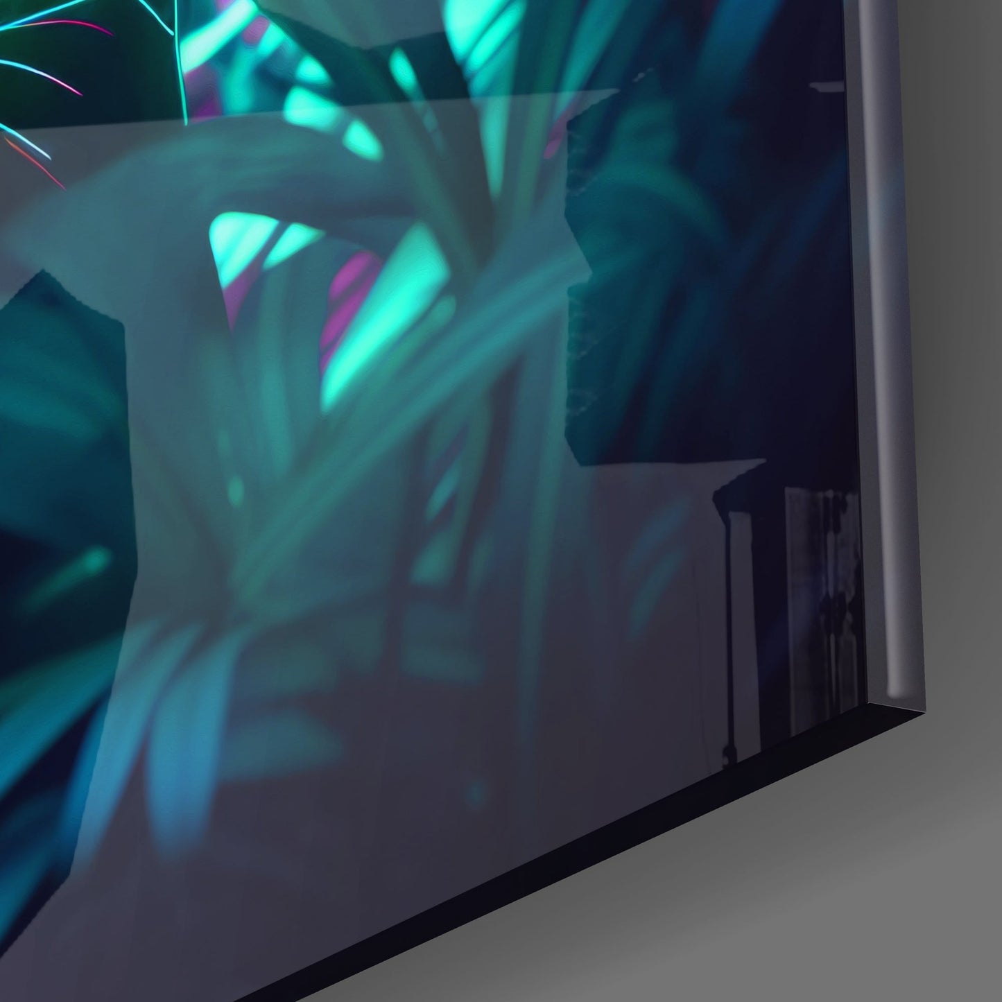 Neon Panther Glass Wall Art