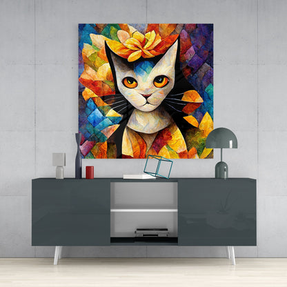 Amigucat Glass Wall Art