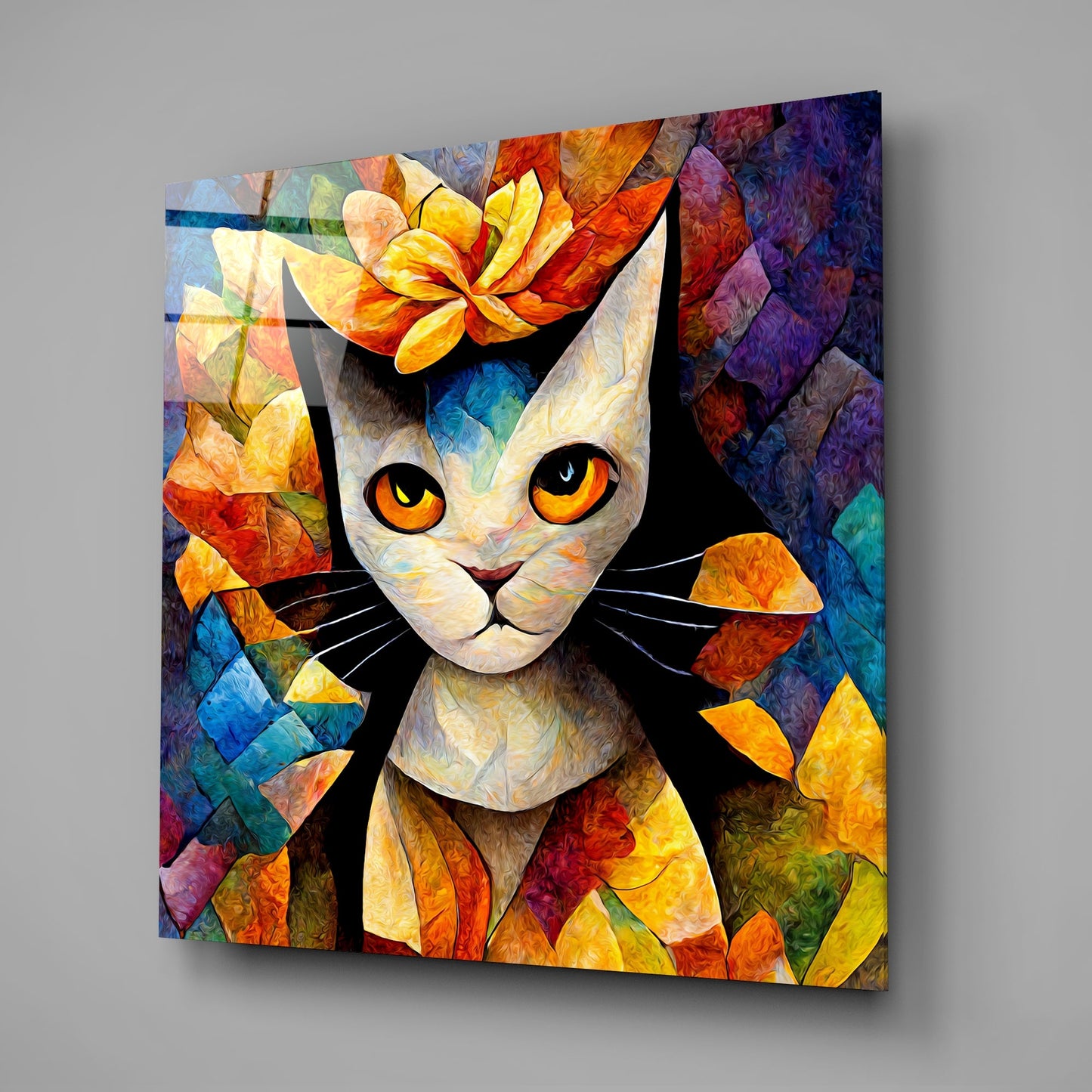 Amigucat Glass Wall Art