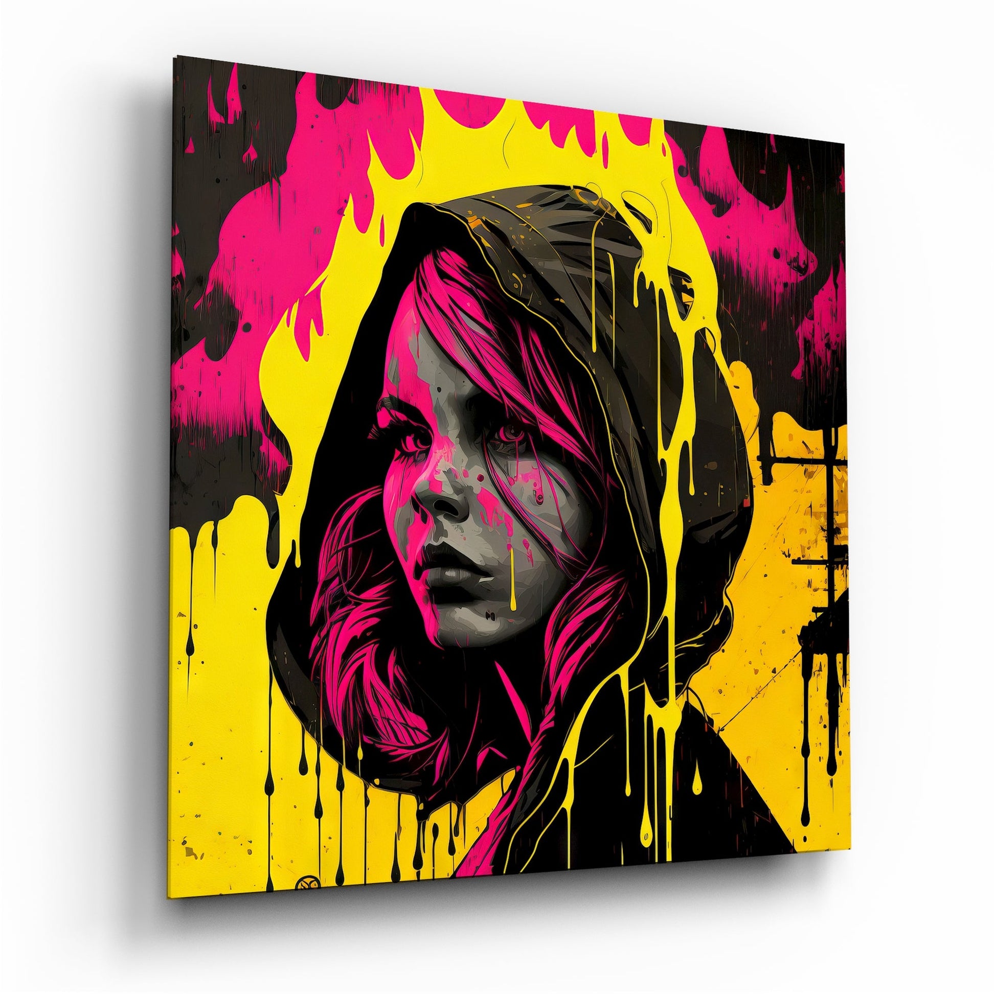 Woman glass wall art elegant design