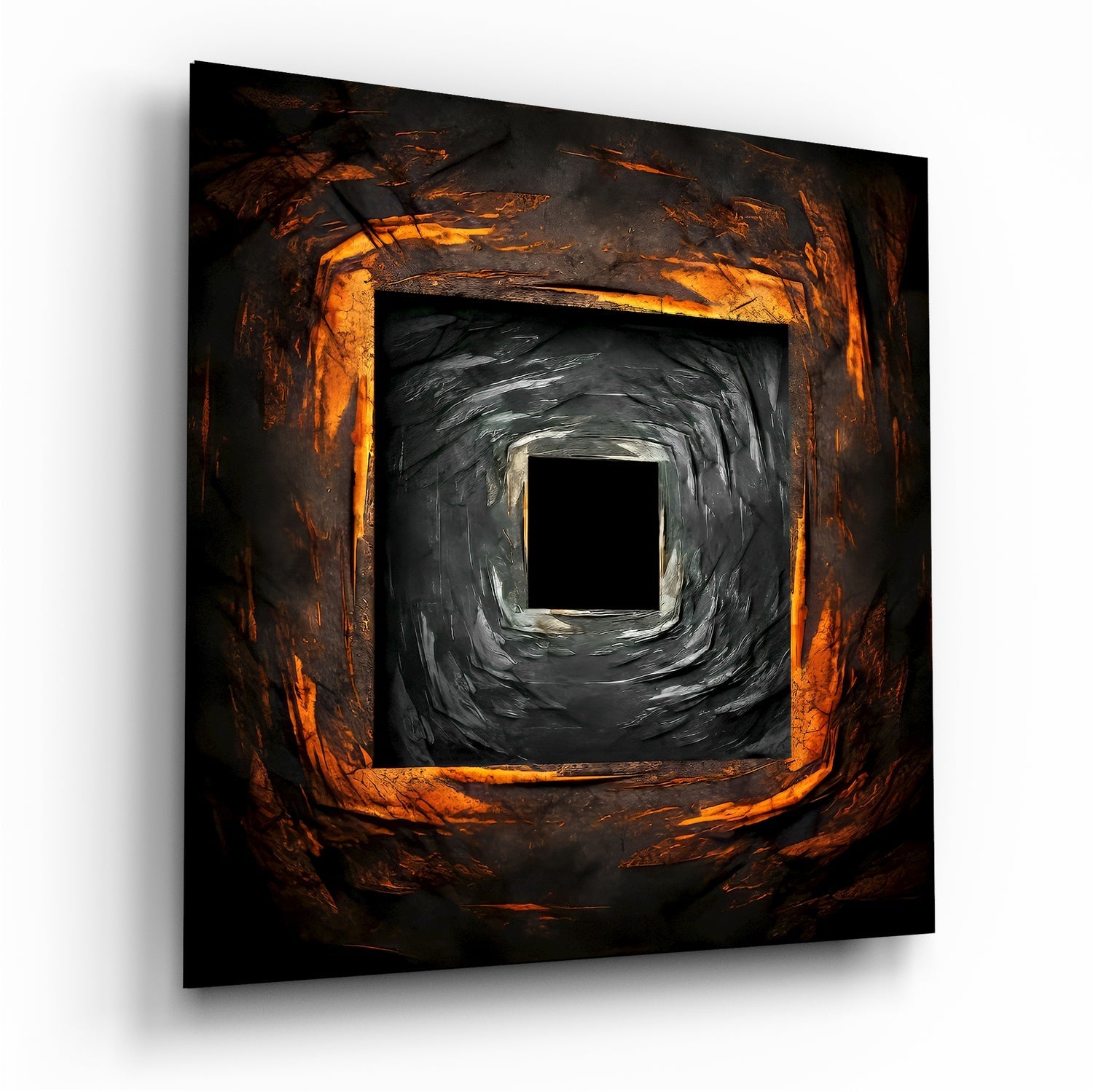 Square Hole abstract glass wall art hanging display