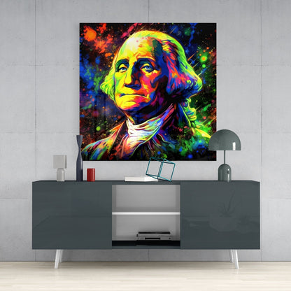 Benjamin Franklin Portrait Glass Wall Art