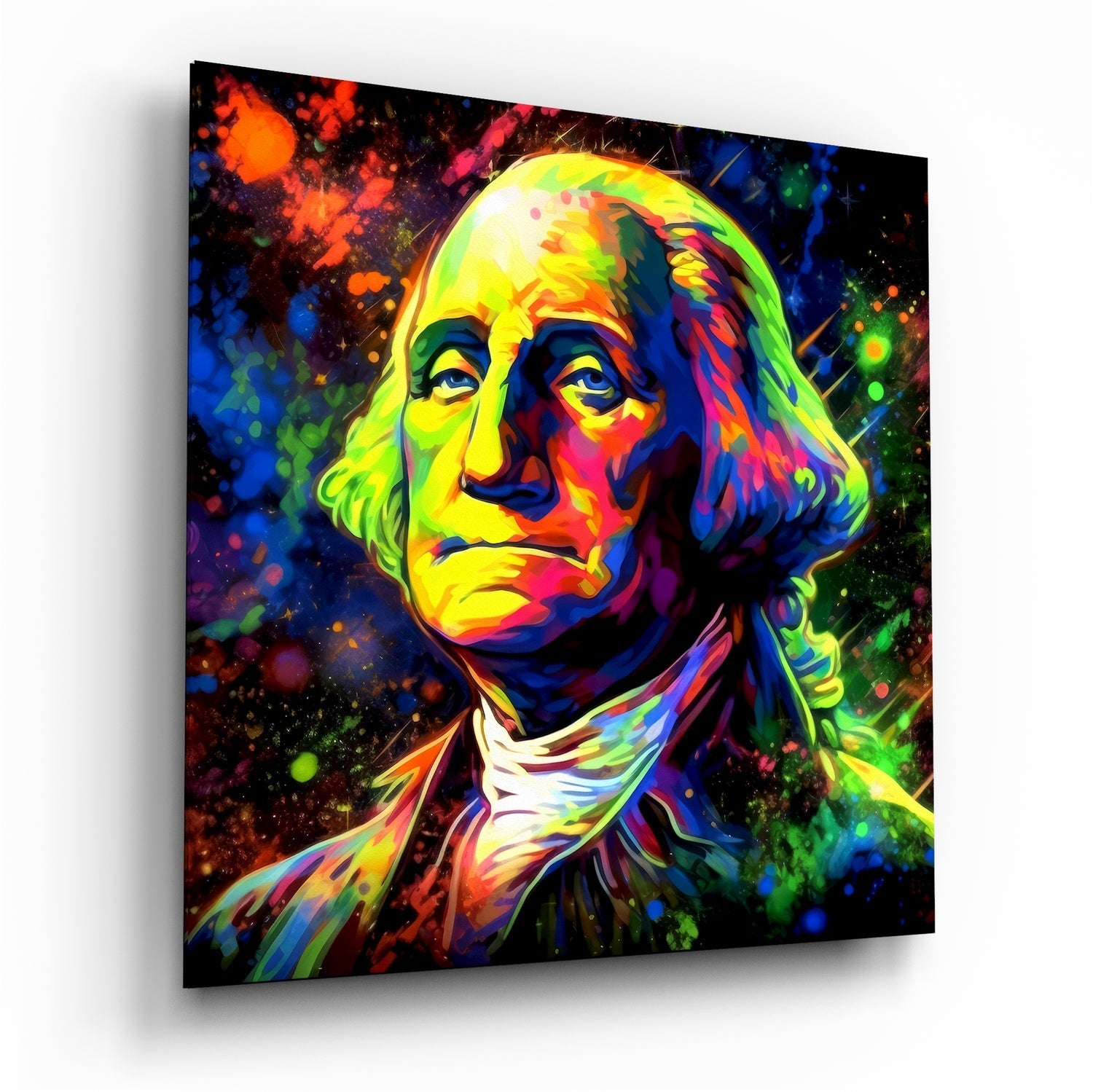 Benjamin Franklin portrait glass wall art