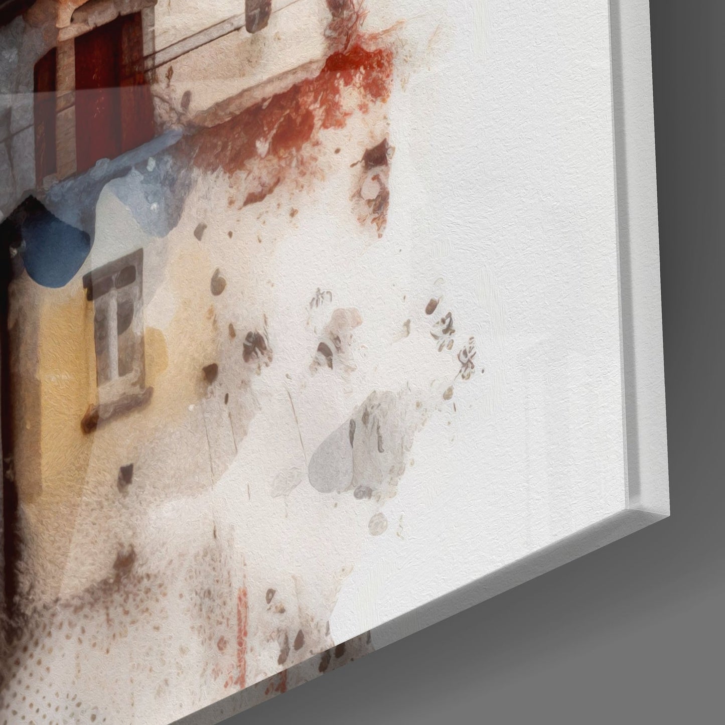 Galata Tower Splatter Watercolor Glass Wall Art