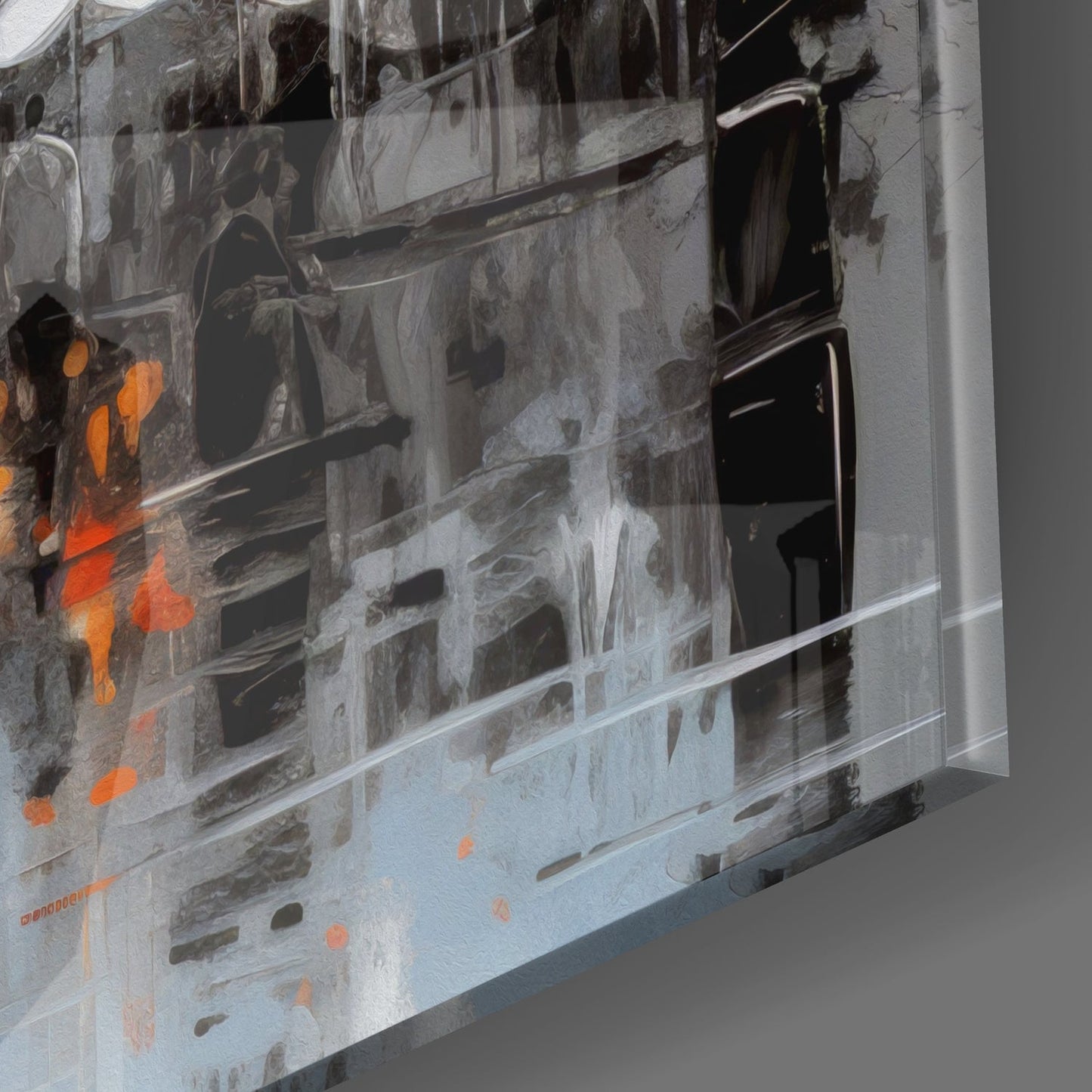 Paris Avenue Autumn Leaves Glass Wall Art