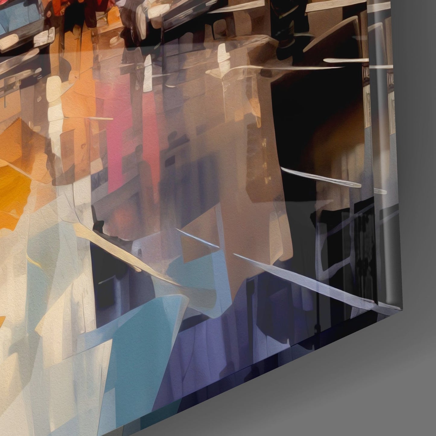 Corner Buildings Spain Sunset Glass Wall Art