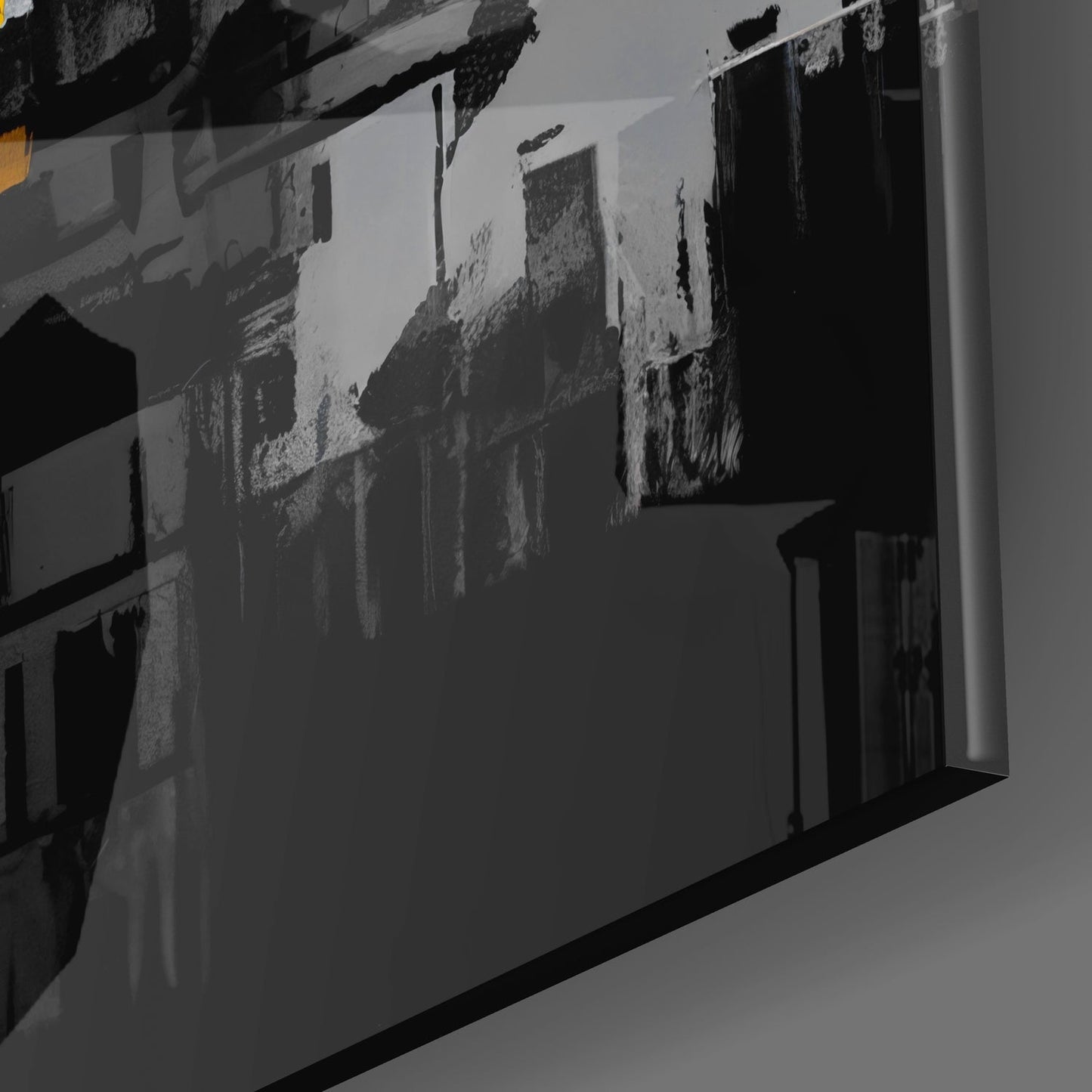 Gray City Lights Glass Wall Art