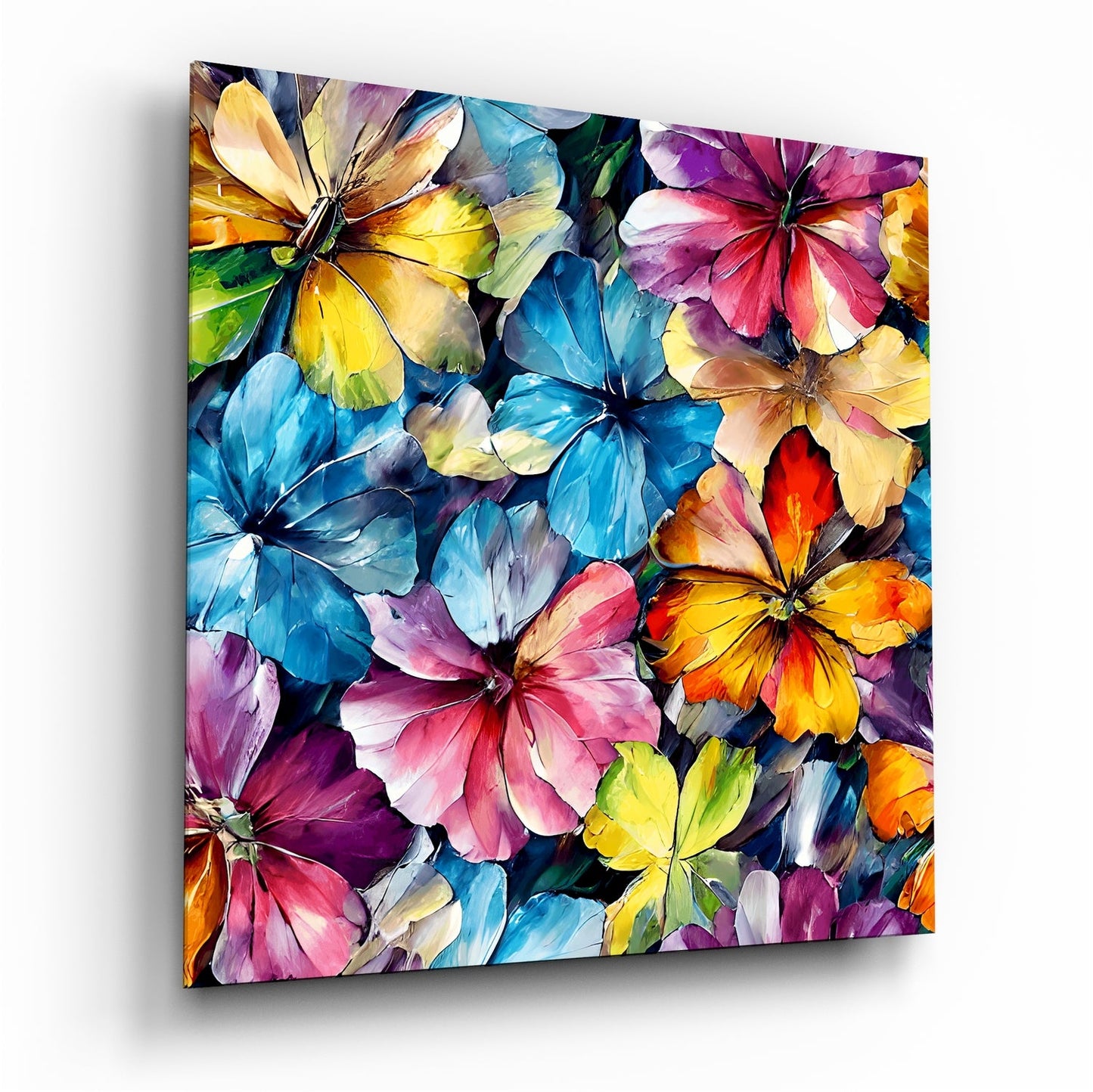 Vivid florals glass wall art