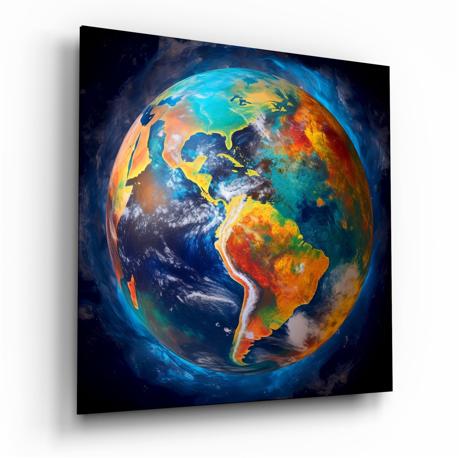 Earth glass wall art print