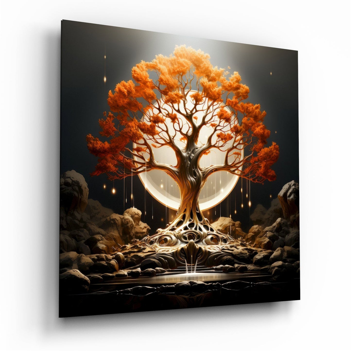 Classic tree of life glass wall art