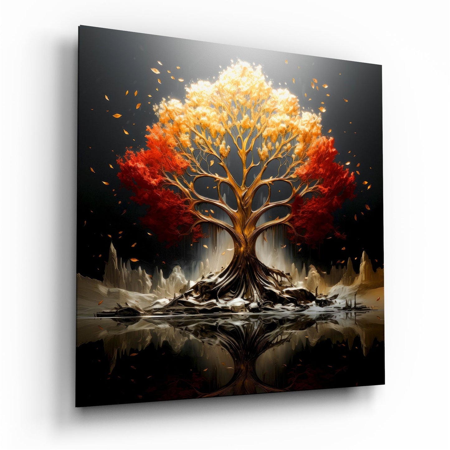 Elegant tree of life glass wall art