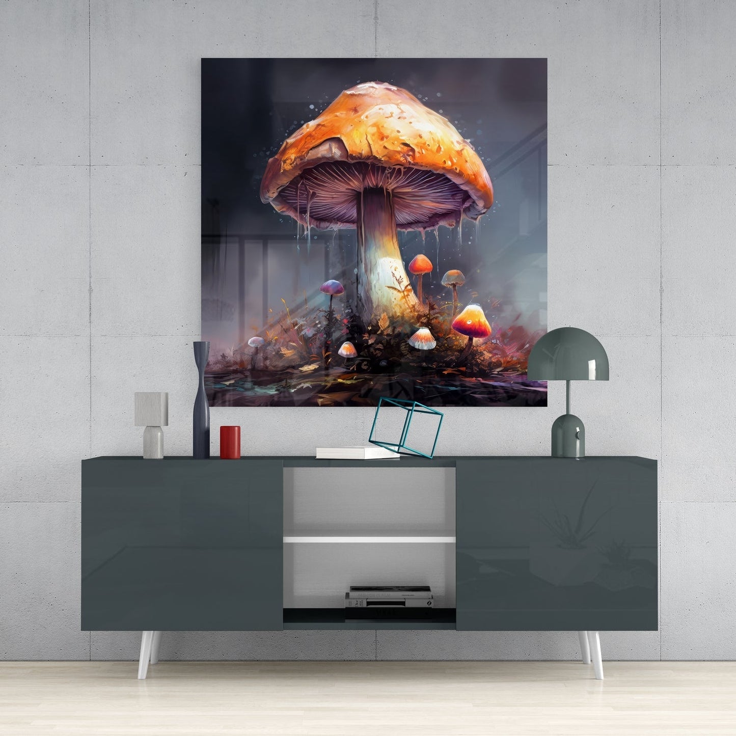 Mushroom Glass Wall Art