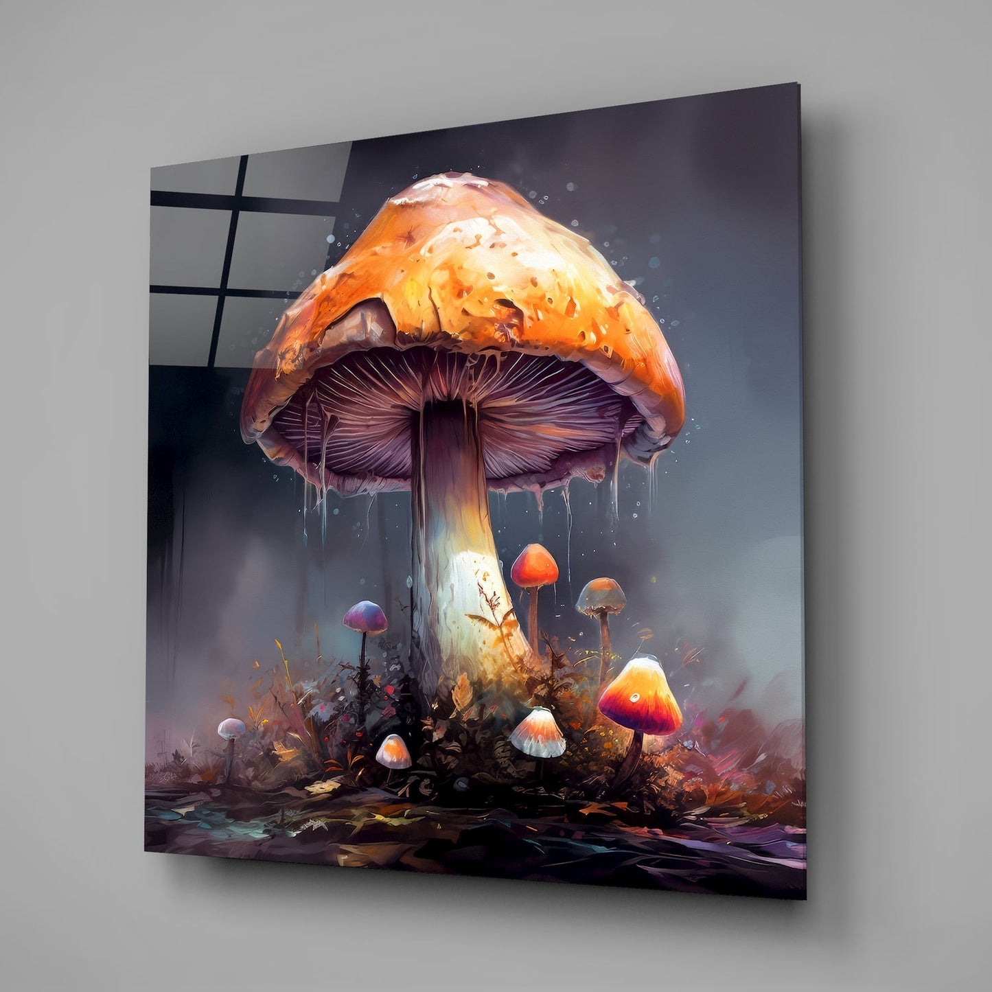 Mushroom Glass Wall Art
