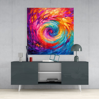 Colorful Hole Glass Wall Art