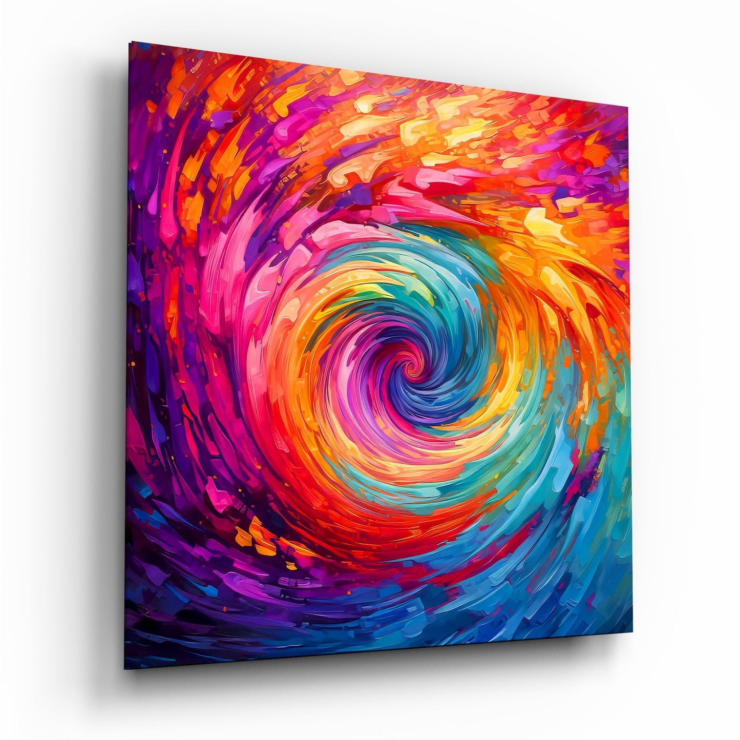 Colorful hole glass wall art, abstract portal design