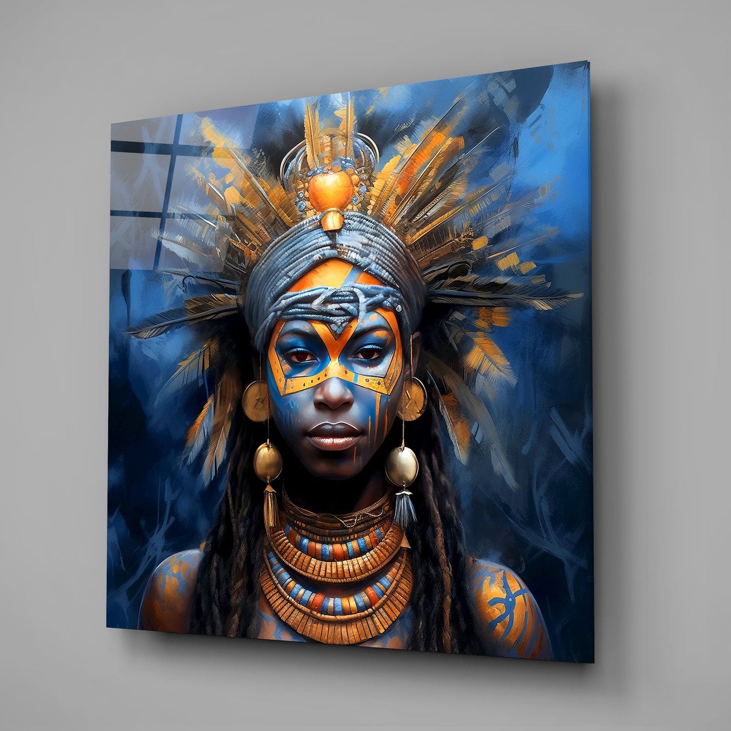 Woman In Sapphire Glass Wall Art