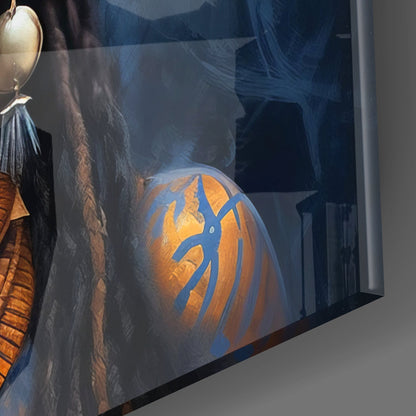 Woman In Sapphire Glass Wall Art