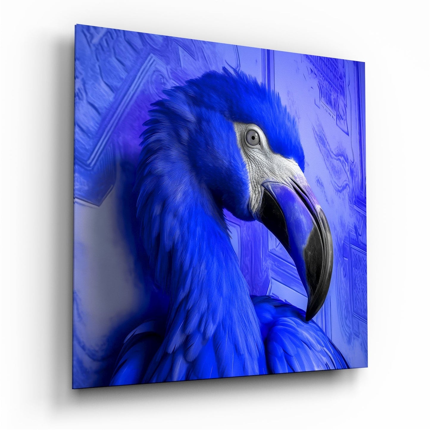 Flamingo tropical glass wall art
