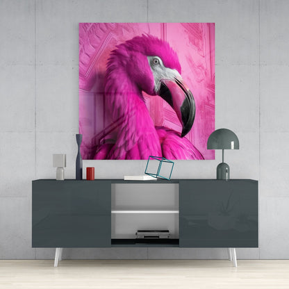 Flamingo Glass Wall Art