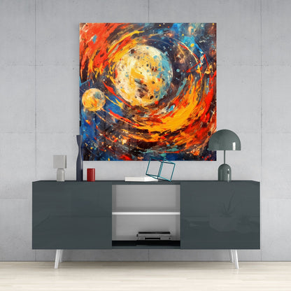 Space Splash Glass Wall Art