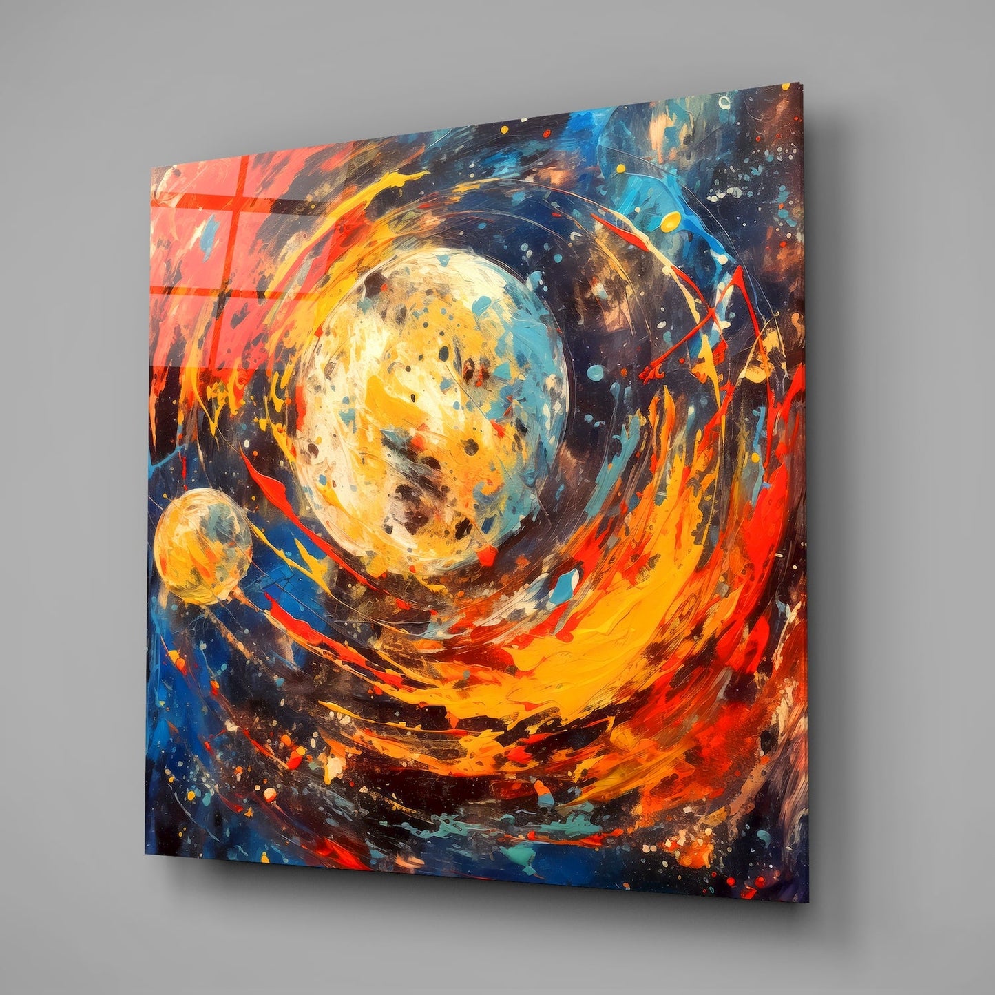 Space Splash Glass Wall Art