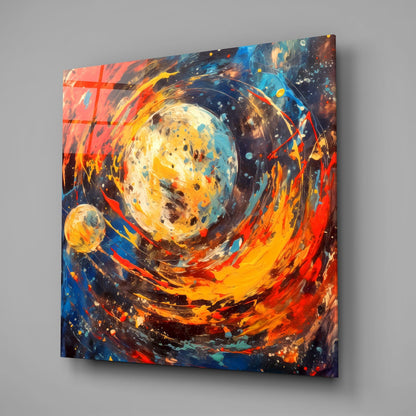 Space Splash Glass Wall Art