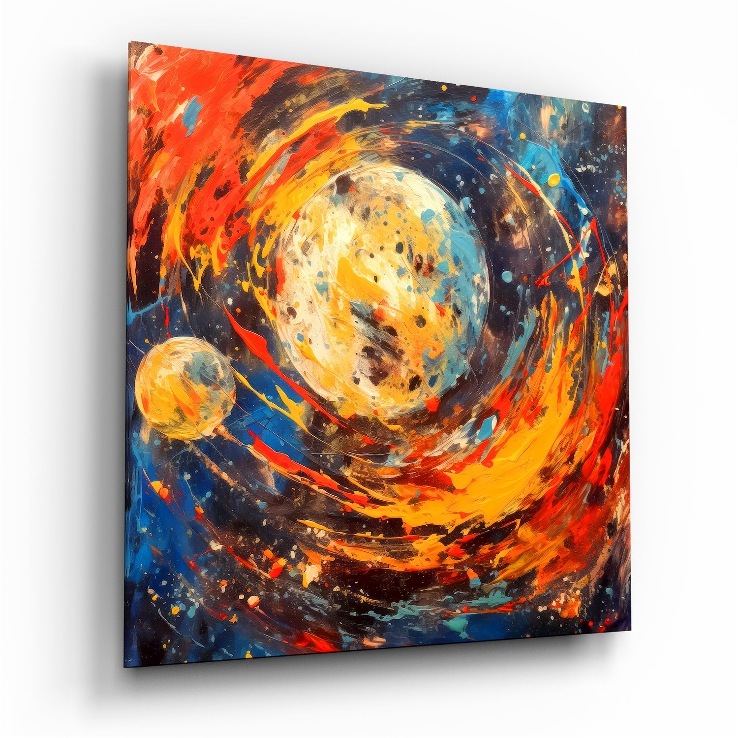 Space Splash abstract glass wall art