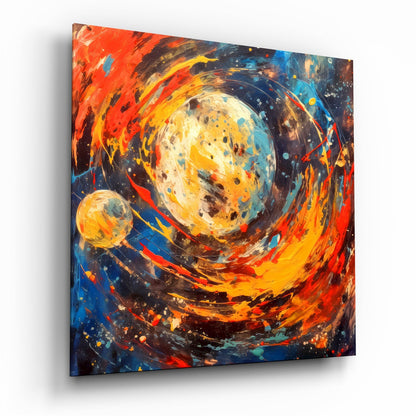 Space Splash abstract glass wall art