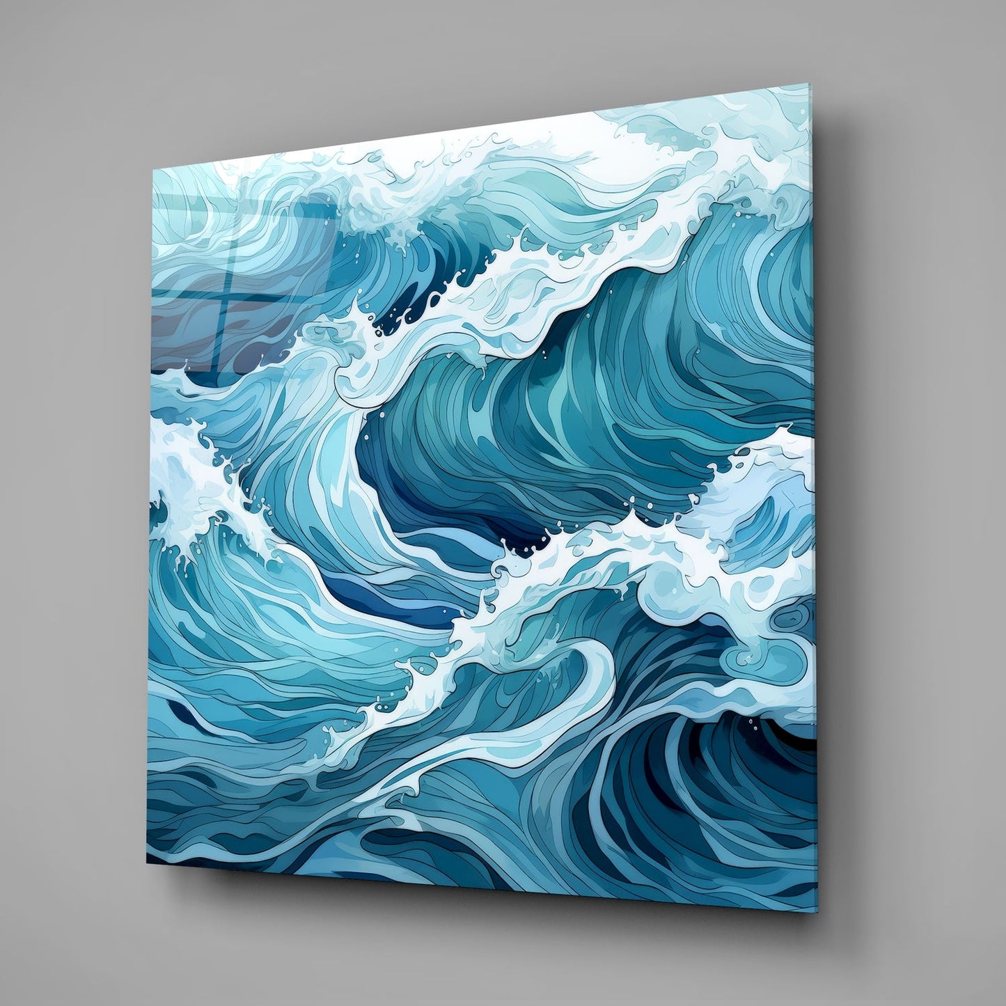 Ocean Waves Glass Wall Art