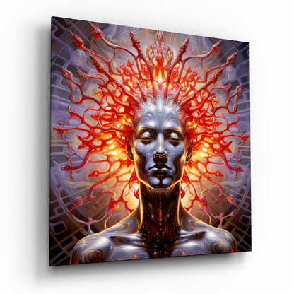 Mind abstract glass wall art