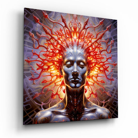 Mind abstract glass wall art