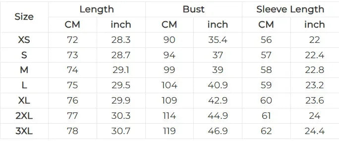 size chart for faux fur hooded zip cape showing length bust sleeve measurements