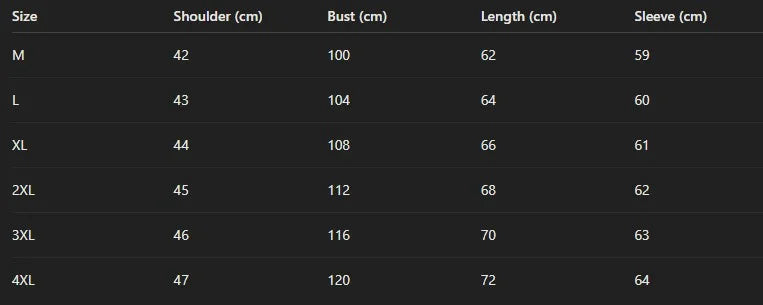 size chart for men’s fleece lined half zip sweater
