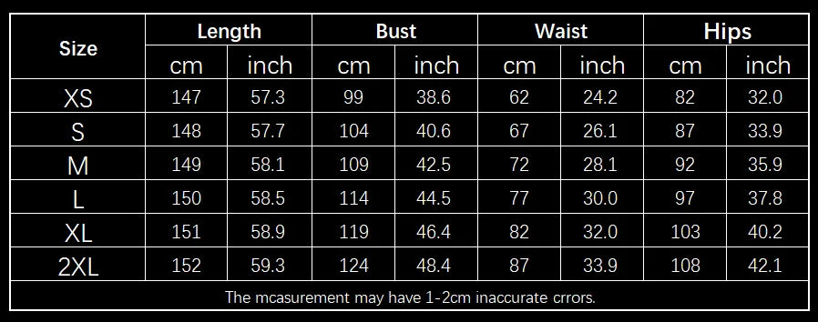 size chart for off shoulder knit maxi dress with length bust waist hips measurements