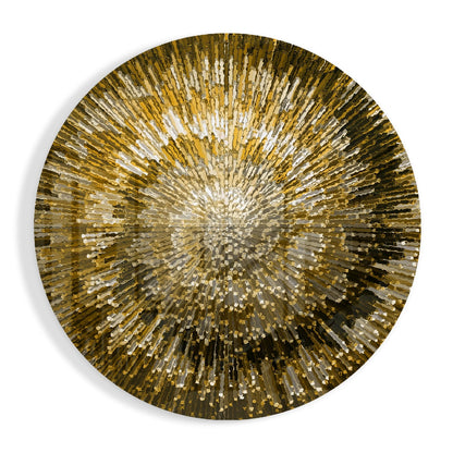 Golden Helix abstract glass wall art