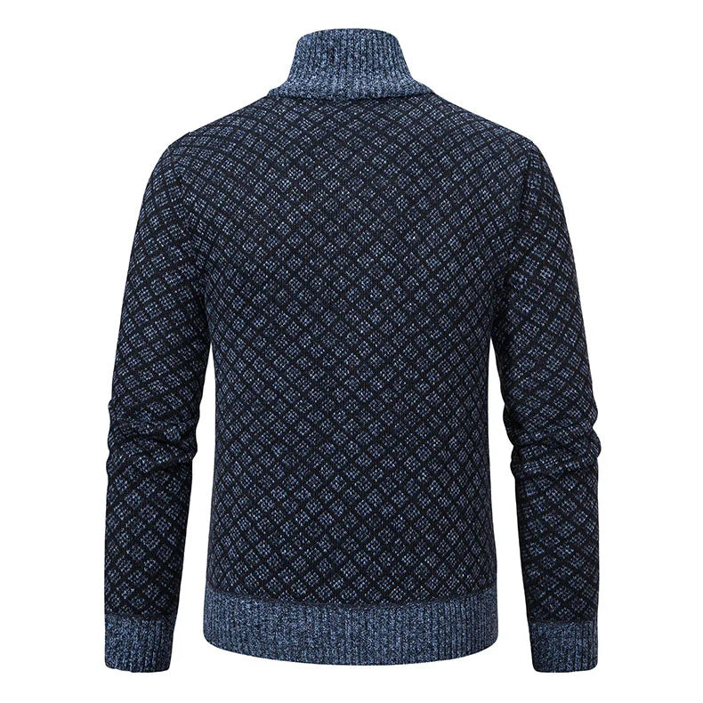 slim fit winter knit zip cardigan for men
