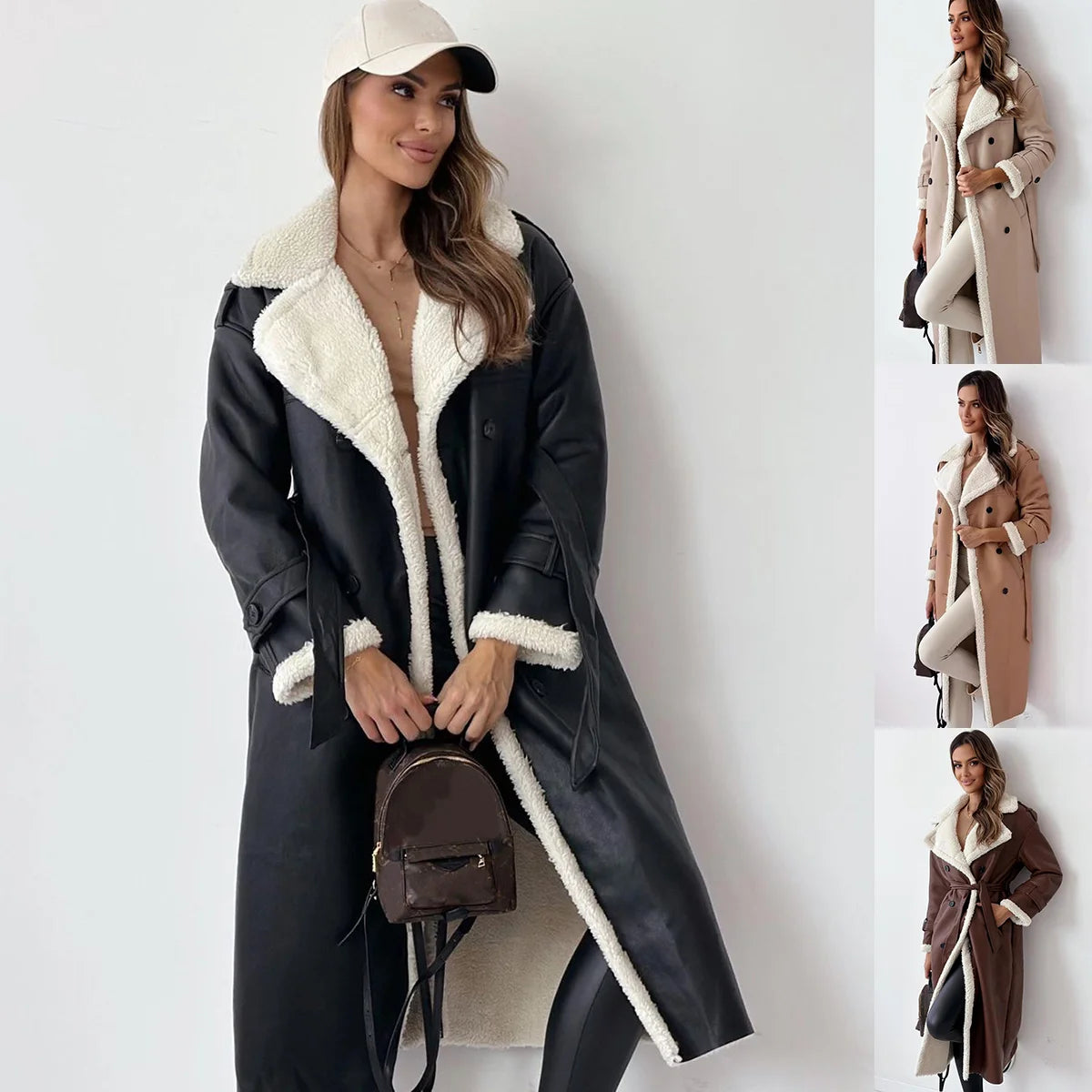soft faux leather coat in multiple color options
