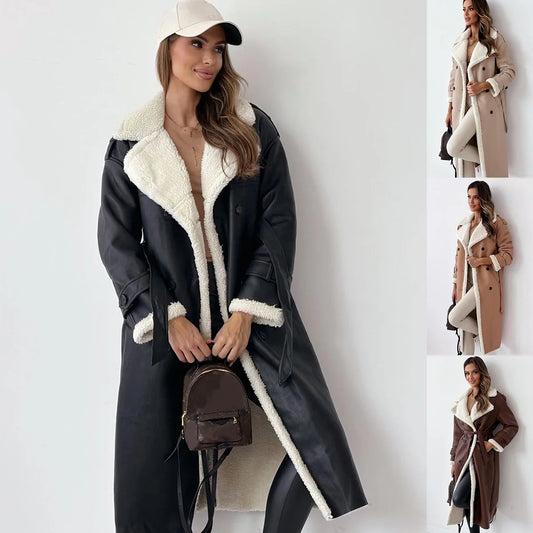 soft faux leather coat in multiple color options
