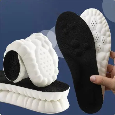 soft foam insole pair in black mesh with white cloud foam base