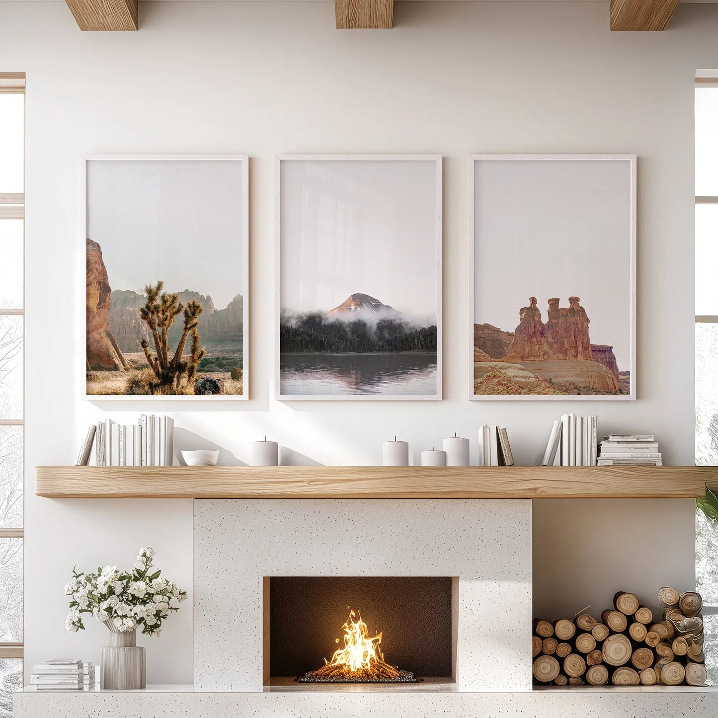 Southwest Desert Canyon Red Rock Wall Art Set of 3