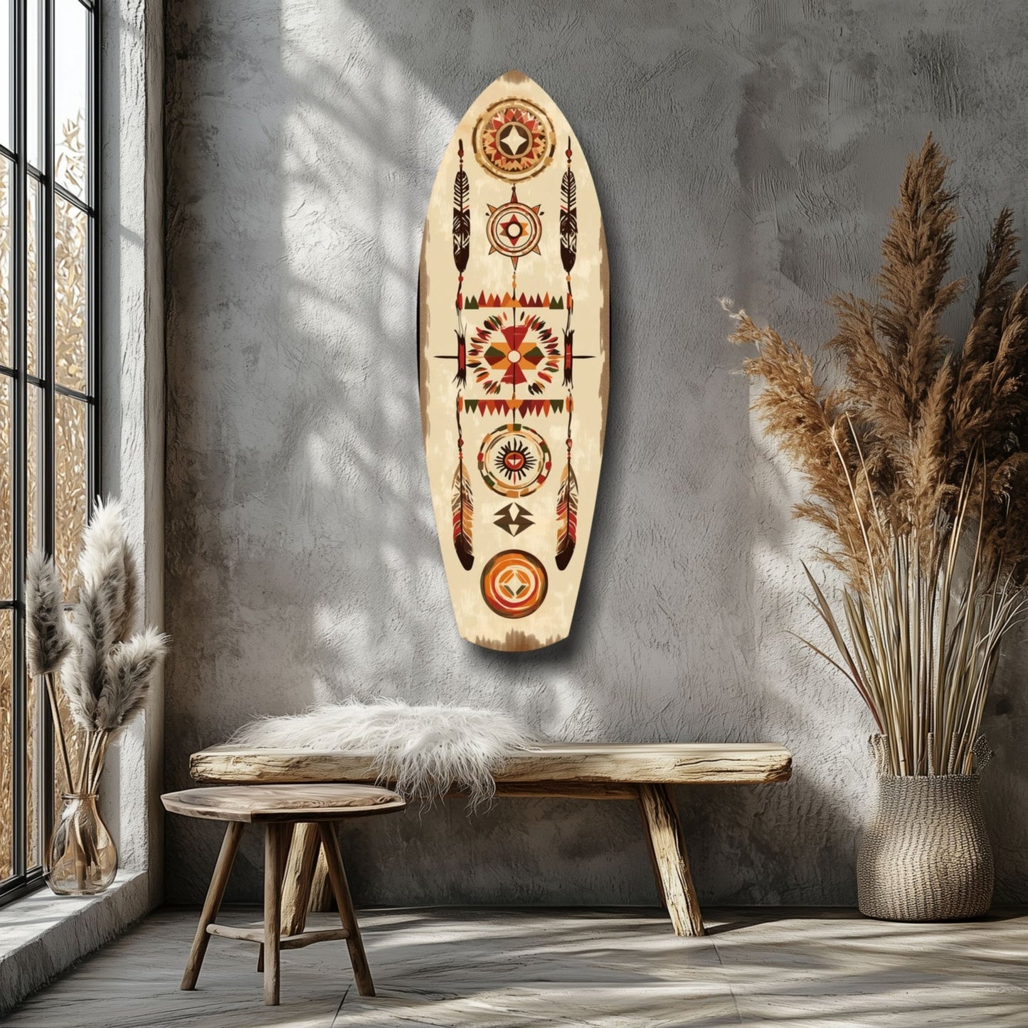 Aztec Patterns Glass Wall Art