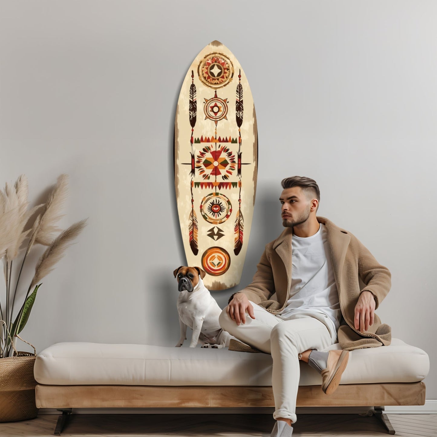 Aztec Patterns Glass Wall Art