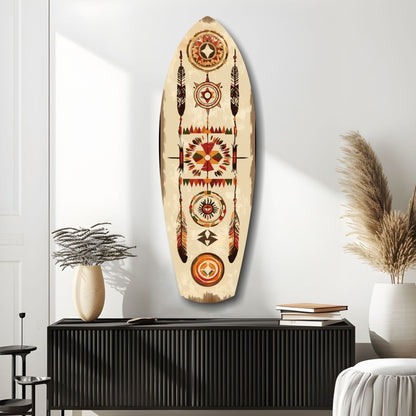 Aztec Patterns Glass Wall Art