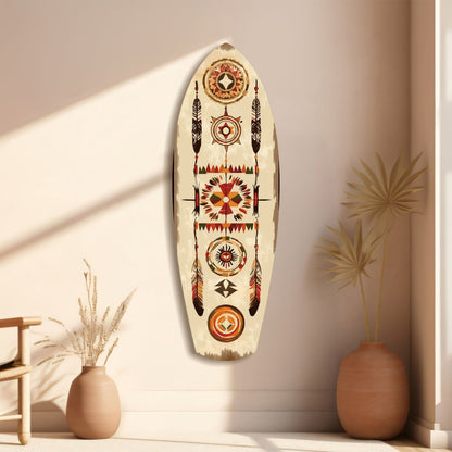 Aztec Patterns Glass Wall Art