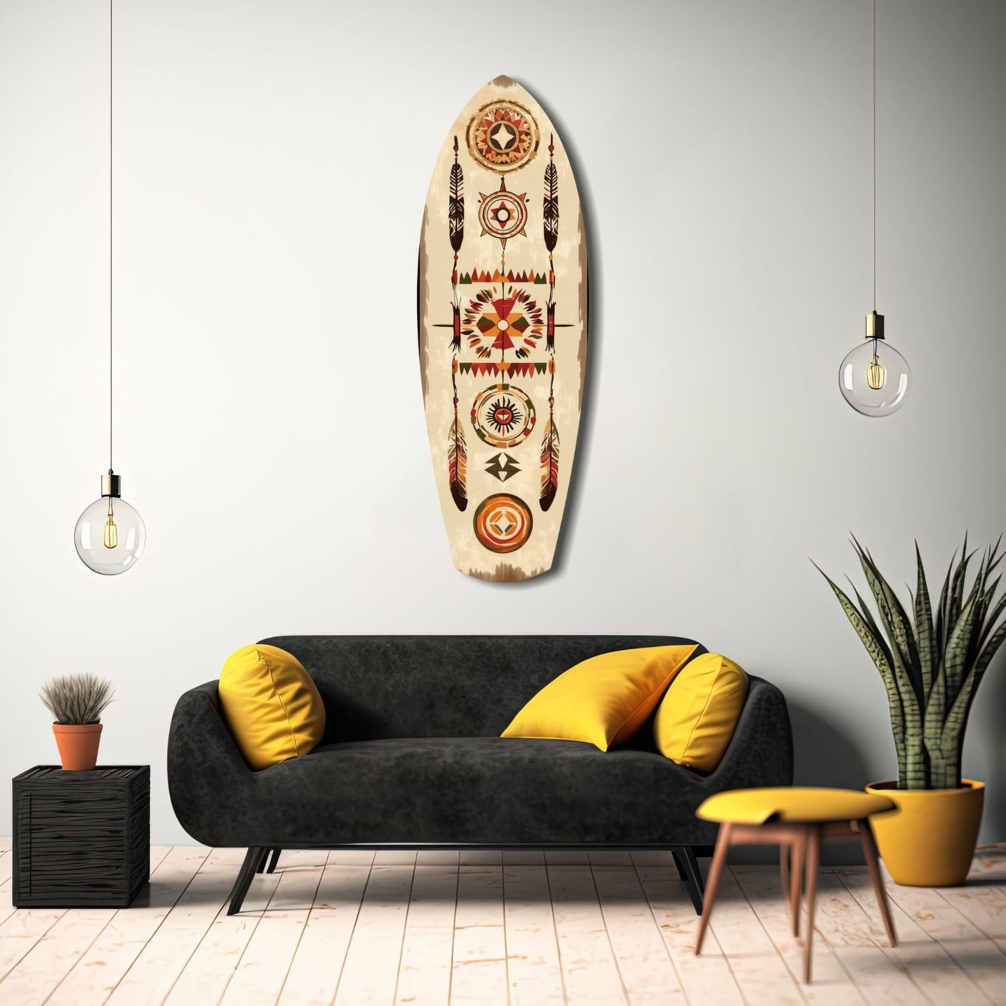 Aztec Patterns Glass Wall Art