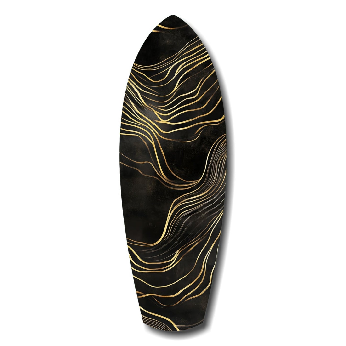 Golden Waves abstract glass wall art in gold tones