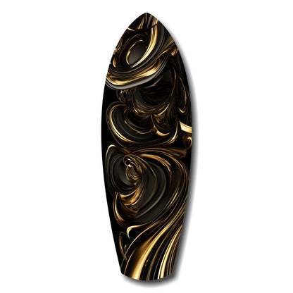 Golden Swirls glass wall art abstract decor