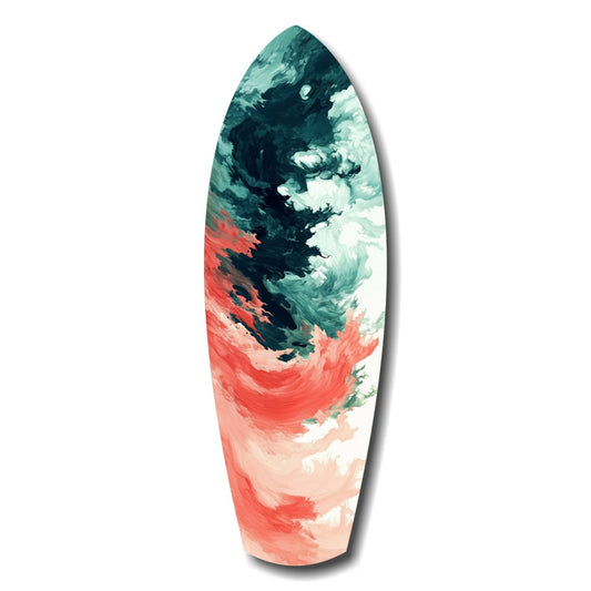 Relentless Waves abstract glass wall art print with steel mounting hardware