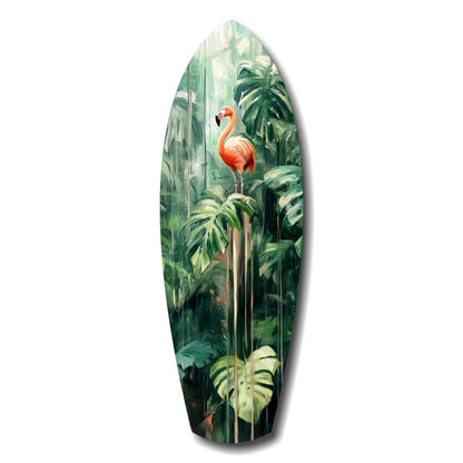 Tropical Flamingo Haven tempered glass wall art indoors
